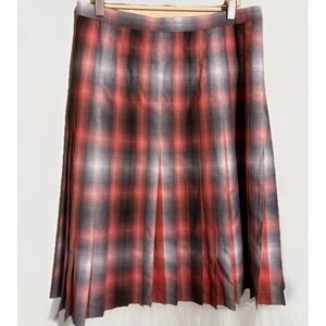 VTG 80s Pendleton Wool Skirt Plaid Pleated Women's 12 Preppy Academia Modest USA